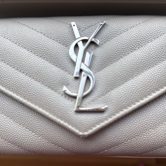 Saint Laurent Long Wallet Gray Leather - Picture 3 of 9
